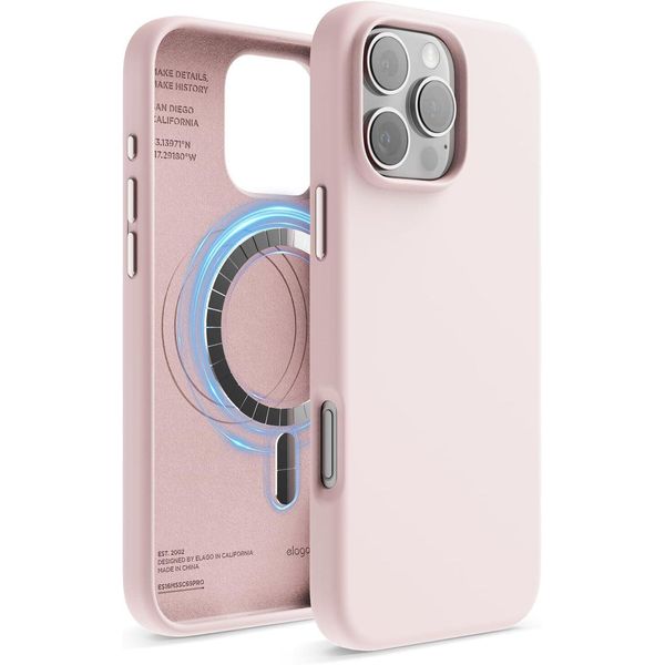 Elago Custodia In Silicone Magsafe Per Iphone 16 Pro Max Rosa Tenue-image