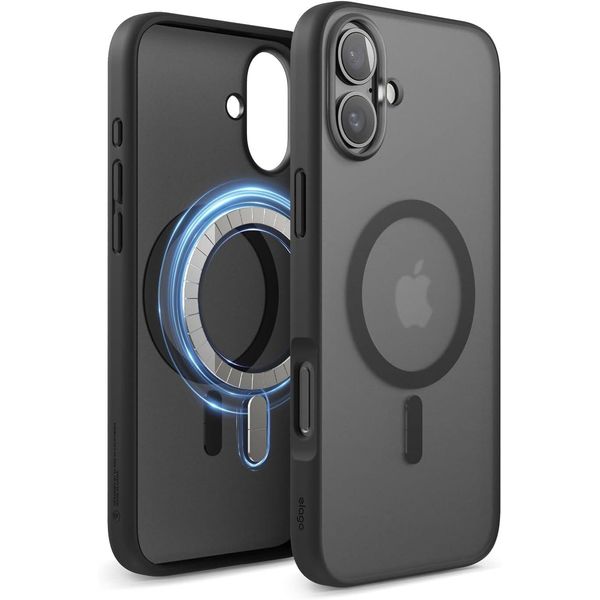 Elago Magsafe Hybrid Clear Case Pre Iphone 16 Plus Soft Feeling Grigio Scuro / Nero-image