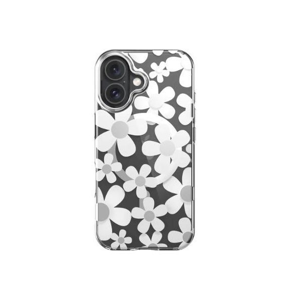 Switcheasy Fleur Custodia Magsafe Antiurto Con Motivo 3D Per Iphone 16 Plus Bianco-image