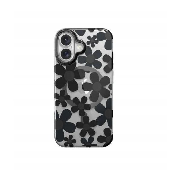 Switcheasy Fleur Custodia Magsafe Antiurto Con Motivo 3D Per Iphone 16 Nero-image
