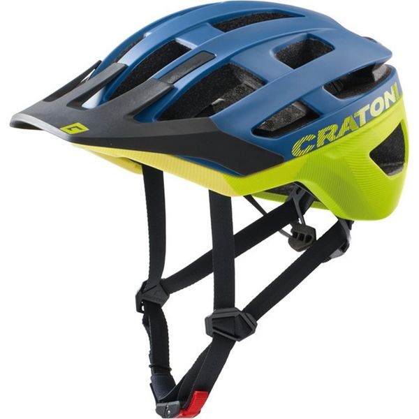 Cratoni Allrace (Mtb) Casco Da Bici Taglia M/L (56-61Cm) Blu/Giallo Opaco, Blu/Giallo-image