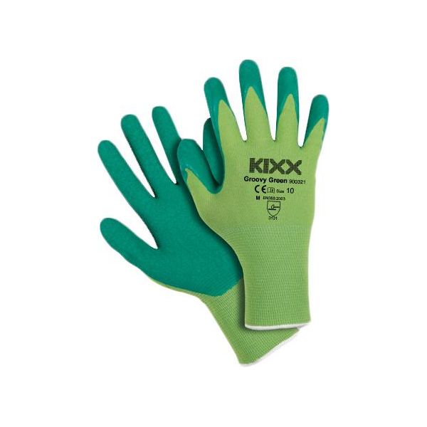 Guanti Da Giardinaggio Kixx In Nylon Verde Taglia 10 Protezione Lavoro-image
