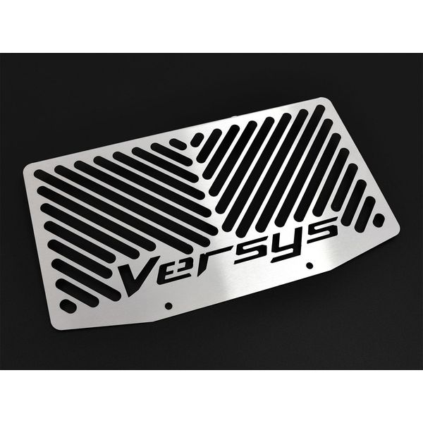 Copriradiatore Zieger Compatibile Con Kawasaki Versys 650 Design Logo Argento-image