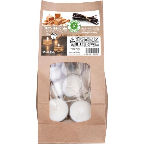 Wenzel Tea Light Profumati 7H 18 Pezzi Vaniglia Caramello-image