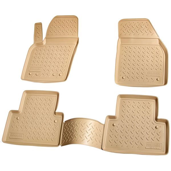 Tappetini In Gomma 3D Per Volvo S40 | V50 | Bj 2004-2012 | Beige Con Bordo-image