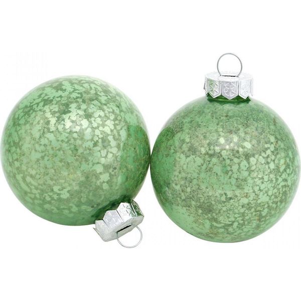 Set Di 24 Decorazioni Natalizie In Vetro Verde Marmorizzato Ø6Cm Decorazioni Per L'albero Di Natale Decorazioni In Vetro Look Elegante-image