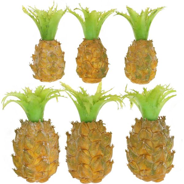 Decorazione Ananas Artificiale Frutto Tropicale In Miniatura Per La Decorazione Della Tavola E Delle Feste, 6 Pezzi-image