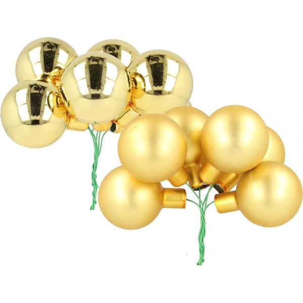 Specchio Bacche Oro Mix Baubles Natalizi Ø40Mm Decorazione Baubles Set 32 Pezzi-image