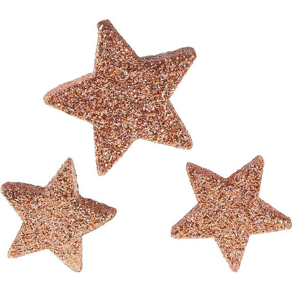 Decorazione Natalizia Stelle Glitterate Rosa Ø4/5Cm 40Pz-image