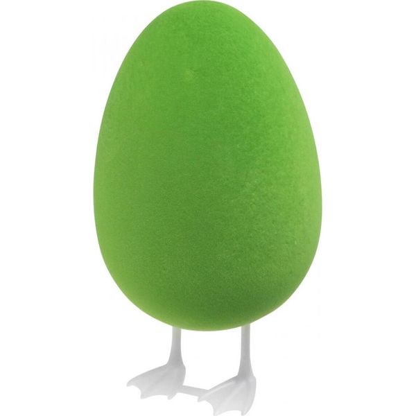 Uovo Di Pasqua Con Piedi Decorativo Uovo Floccato Verde Decorazione Finestra Manichino Pasquale 25Cm-image