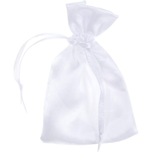 Sacchetto Di Raso Bianco 6,5×10 Cm Sacchetto Per Gioielli 10 Pezzi-image