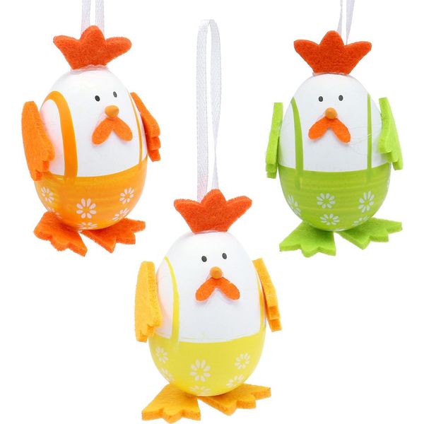 Decorazione Pasquale: Uovo Di Gallo Dipinto Da Appendere, 7,5 Cm, Set Di 12, Mix Colorato-image