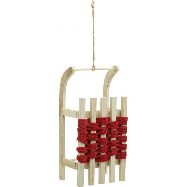 Decorazione Natalizia Con Slitta In Legno L30×L14,5×H9,5 Cm-image