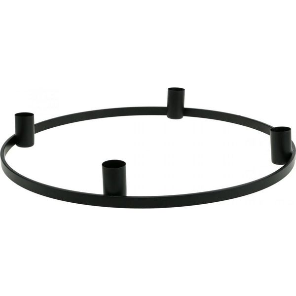 Anello Per Candele A Colonna - Metallo Nero Ø35Cm Portacandele Decorativo Corona D'avvento Decorazione Da Tavolo-image