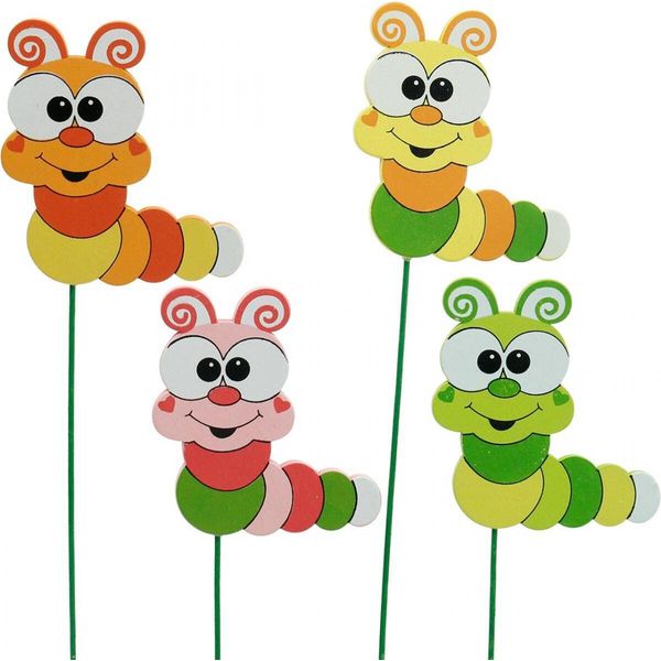 Spina Da Giardino Bruco Legno Fiore Spina 16 Pezzi Primavera Decorazione Bambini Decorazione Piante-image