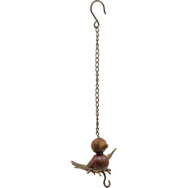 Mangiatoia Per Uccelli In Metallo Ruggine Decorazione Giardino Balcone 13Cm-image