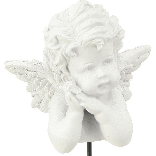 Angeli Decorativi Bianchi Come Ornamenti Per Tombe E Decorazioni Cimiteriali, Poliresina Resistente Alle Intemperie, Set Da 6 Pezzi Da 5 Cm, 6 Pezzi-image