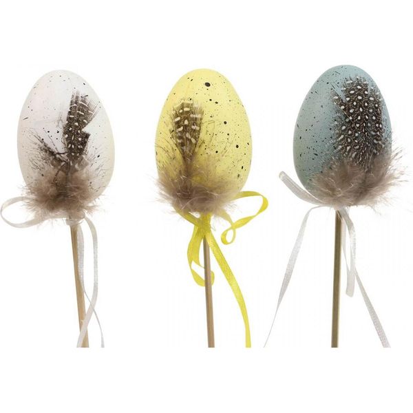 Uova Di Pasqua In Plastica Decorazione Floreale Tappi 6Cm Set Di 12 Decorazioni Primaverili-image