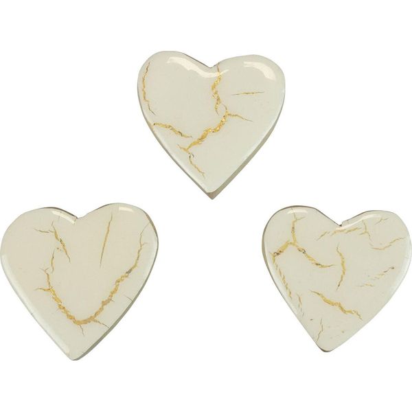 Cuori In Legno Oro Bianco Decorazione Tavola Matrimonio 4,5Cm 8 Pezzi-image