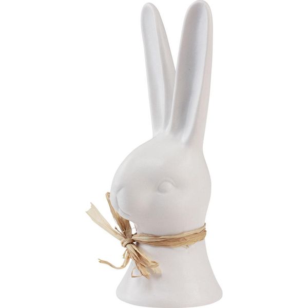 Testa Di Coniglio Decorazione Di Pasqua In Ceramica Figura Bianca 17Cm Decorazione Coniglio Di Pasqua-image