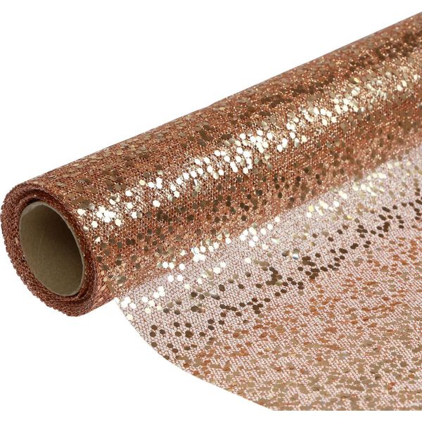 Runner Da Tavola Natalizio Oro Rosa Glitter Decorazione Da Tavolo 48×450Cm-image