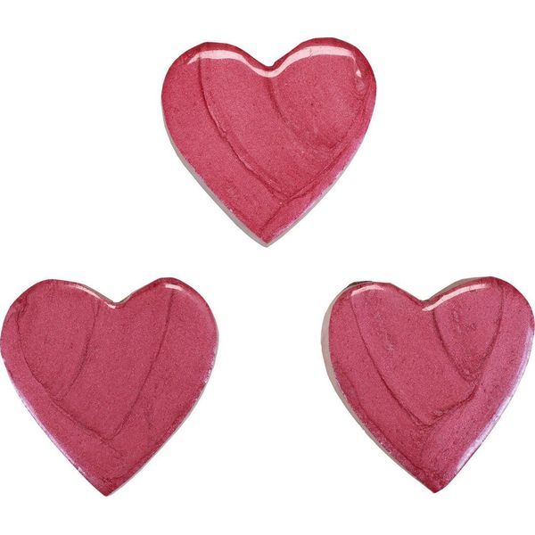 Cuori In Legno Decorazione Sparsa Rosa Legno Di Mango Lucido 4,5 Cm 8 Pezzi-image