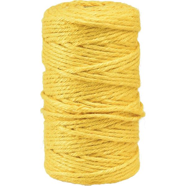 Nastro Di Iuta Giallo 4Mm 100M Nastro Decorativo Fibra Naturale Decorazione Artigianale Fai Da Te-image