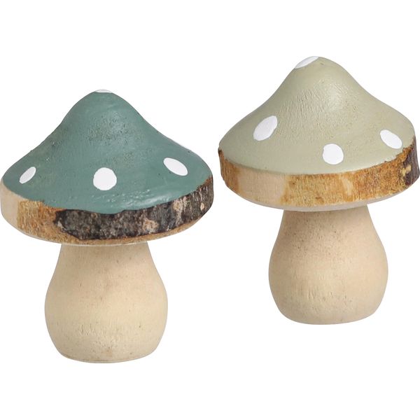 Decorazione Sparsa In Legno Mini Funghi Rospo Verde 2,5 Cm 24 Pezzi - Decorazione Da Tavola Naturale E Idea Artigianale-image