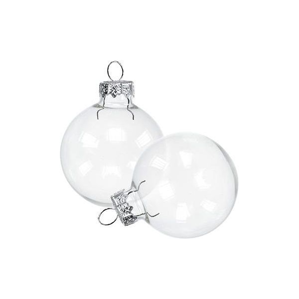 Baubles Natalizi Minimalisti In Vetro Trasparente Ø4Cm - 24 Pezzi Decorazioni Per Albero Di Natale Fai Da Te-image