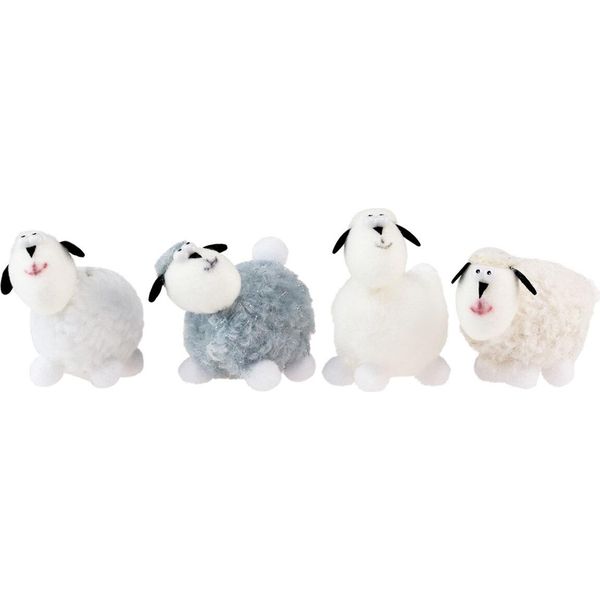 Decorazione Pasquale Pecore Da Tavola Set Di 4 Figure Decorative 7,5 Cm/Decorazioni Primaverili Di Alta Qualità-image