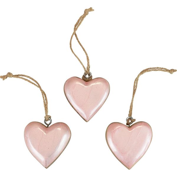 Cuori Decorativi In Legno Rosa Chiaro 6Cm 8 Pezzi Per La Festa Della Mamma San Valentino-image