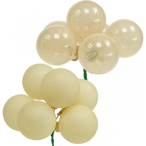 Mini Baubles Natalizi Crema Mix Opaco/Lucido Ø40Mm 32Pz - Baubles Decorativi In Vetro Specchio Bacche Corona D'avvento Albero Di Natale-image
