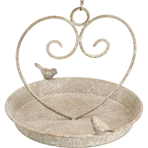 Cuore Di Uccello In Metallo Antico Ø21,5 Cm Decorativo Da Appendere In Giardino-image