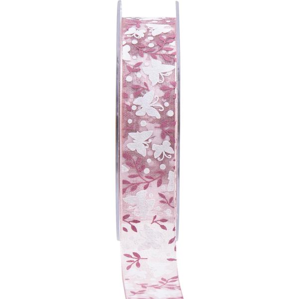 Nastro Organza Nastro Regalo Rosa 25Mm 20M Farfalla Nastro Decorativo Primavera-image