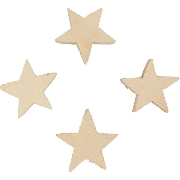 Decorazione A Spruzzo Stelle Di Legno Natura Natale Ø4Cm 24 Pz Decorazione Stelle-image