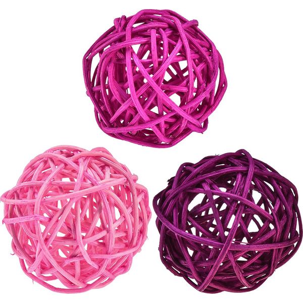 Palline In Rattan Ø5Cm Set 24 Pezzi Rosa Chiaro Rosa Viola Decorazione Matrimonio Fai Da Te Decorazione Tavola-image