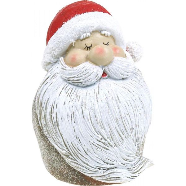 Figura Di Babbo Natale Decorazione Di Babbo Natale In Poliresina 15Cm Rosso Bianco Glitter Babbo Natale-image