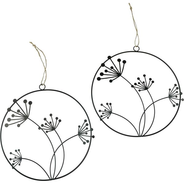Anello Decorativo In Metallo Con Sagoma Di Fiore Per Decorazione Murale, 2 Pezzi-image