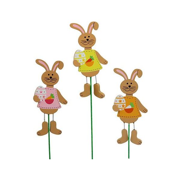 Decorazione Coniglietto Adesivo Di Pasqua Con Uovo 12Cm, Set Da 15 Pezzi Per La Decorazione Di Piante, Pasqua-image