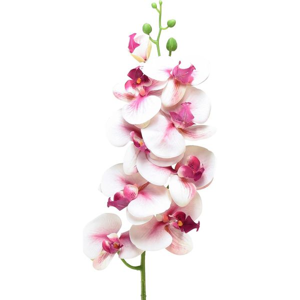Phalaenopsis Orchidea Artificiale Bianca Fucsia 9 Fiori 96Cm-image