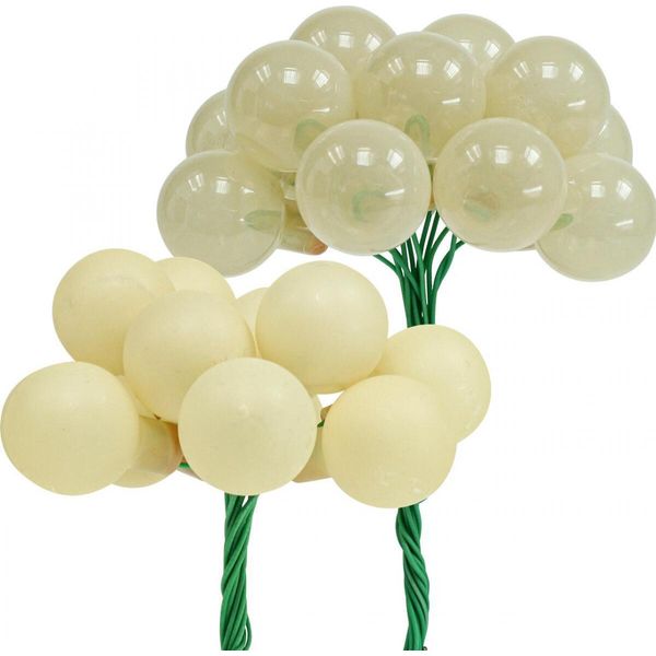 Mini Baubles Natalizi Crema Mix 140Pz Opachi/Lucidi Decorazioni Per Albero Di Natale Ø20Mm Decorazioni Festive-image