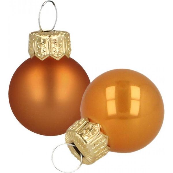 Mini Natale Baubles Vetro Arancione 2Cm 44Pcs Albero Di Natale Decorazioni Decorazione-image