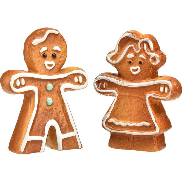 Figurine Di Pan Di Zenzero Decorazione Natalizia Uomo E Donna Di Pan Di Zenzero In Ceramica, 6 Pezzi-image