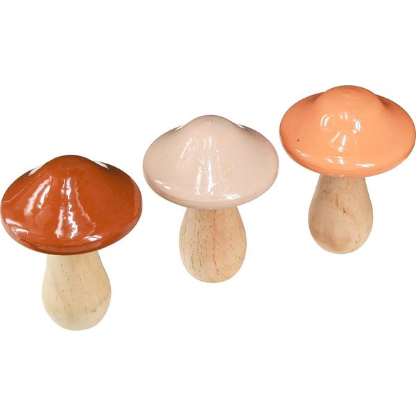 Rospi Decorativi In Legno Nei Vivaci Colori Autunnali Arancio, Verde, Rosso - Funghi In Legno Per Decorazioni Autunnali, Set Di 9 Pezzi In 6/8/10,5 Cm-image