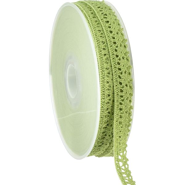 Nastro Decorativo In Pizzo All'uncinetto Verde 12Mm X 20M Nastro Regalo Stile Vintage-image