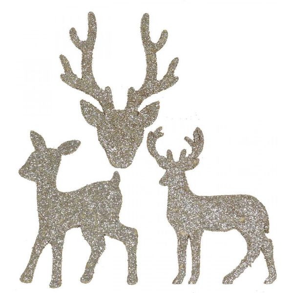 Decorazione A Spargimento Decorazione Di Natale Con Cervo Glitter Oro 6×8Cm 24 Pezzi Decorazione Da Tavolo Avvento-image