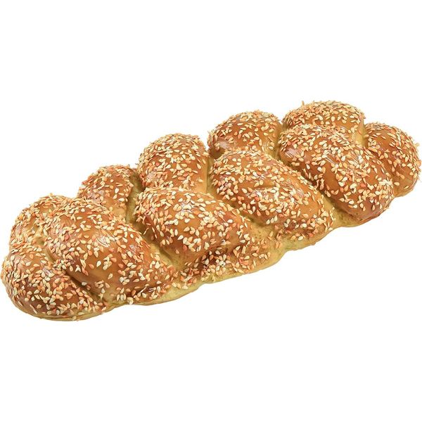 Pane Decorativo A Treccia Di Lievito Con Semi Di Sesamo Per Vetrine E Decorazioni Da Tavola-image