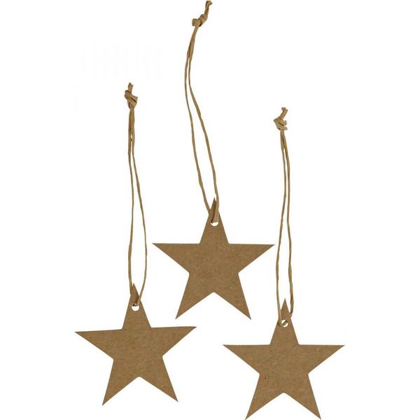 Etichette Regalo In Carta Natalizia Stella Marrone Ø5,5 Cm 100 Pezzi, Decorazione Natalizia, Confezione Regalo-image