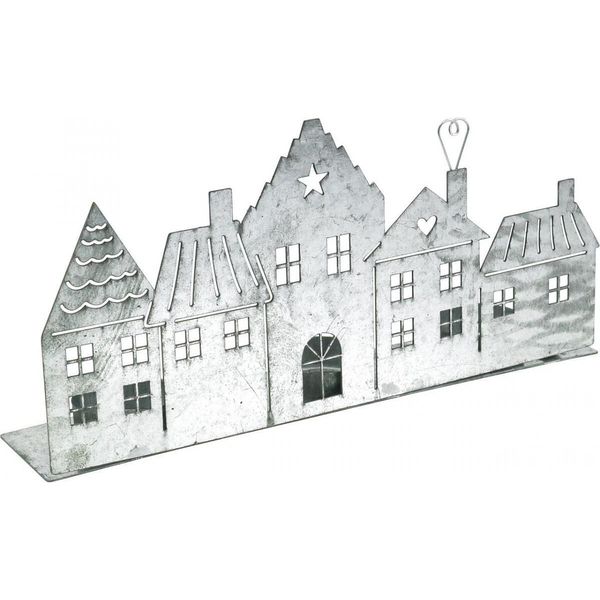 Decorazione Natalizia In Metallo Case Porta Tealight Argento 25Cm-image