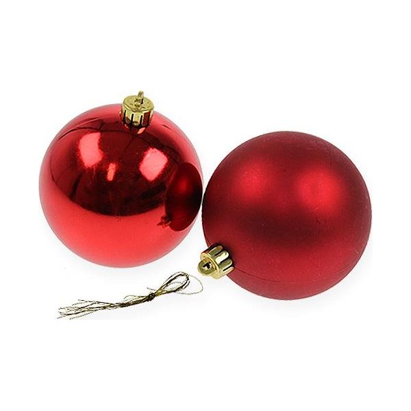 Palline Di Natale Rosse 10 Cm, 4 Pezzi - Decorazioni Per L'albero Di Natale, Ghirlanda Dell'avvento, Palline Di Plastica, 4 Pezzi-image